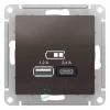 ATN000639 - ATLASDESIGN USB РОЗЕТКА A+С, 5В/2,4А, 2х5В/1,2А, механизм, МОККО