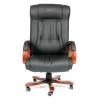 Кресло офисное Chairman 653, черный, кожа натуральная