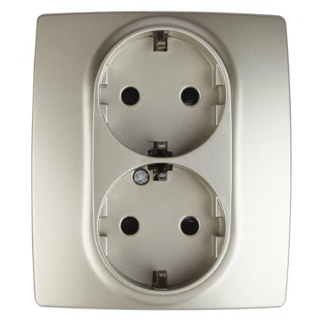 Розетка ЭРА 12 2x2P E Schuko со шторками 16A 250V 12-2104-04 Б0014702