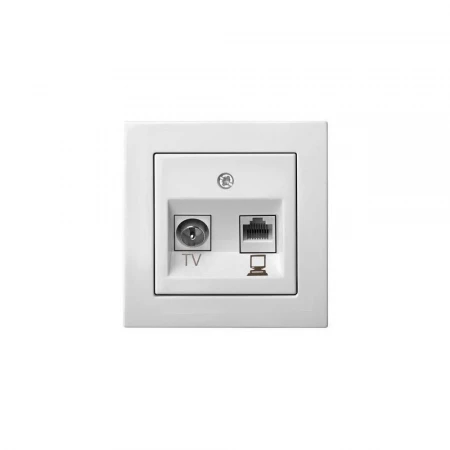 Розетка RJ45/TV Liregus Epsilon белый 28-023