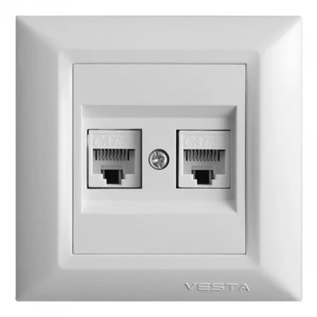 Розетка 2xLAN Vesta-Electric Roma белый FRZCW010102BEL