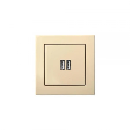 Розетка 2xUSB Liregus Epsilon бежевый 28-0712