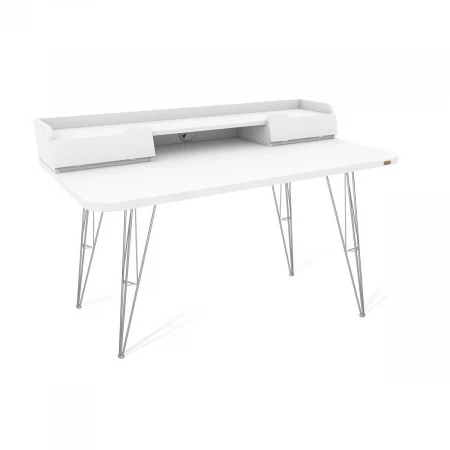 Письменный стол Sheffilton SHT-TU10/TT31 120/65 ЛДСП хром лак/белый шагрень 5302703306