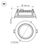 Встраиваемый светодиодный светильник Arlight LT-R160WH 12W Day White 120deg 016568